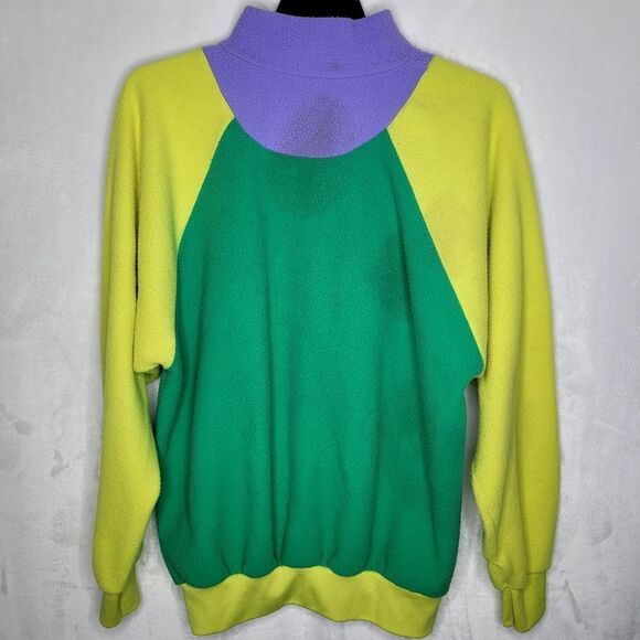 Vintage 1992 Olympic Jeux Iceberg D'Hiver Fleece Pullover Colorblock Sweater - Picture 7 of 12